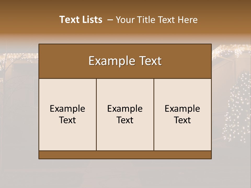 Upscale Luxury Home With Christmas Lights PowerPoint Template