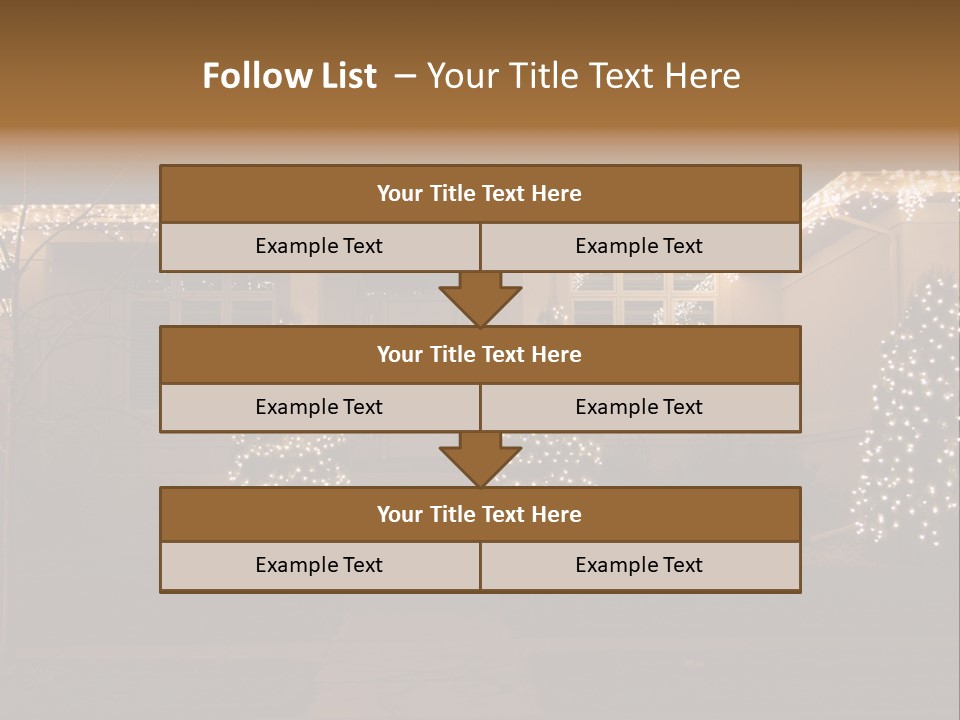 Upscale Luxury Home With Christmas Lights PowerPoint Template