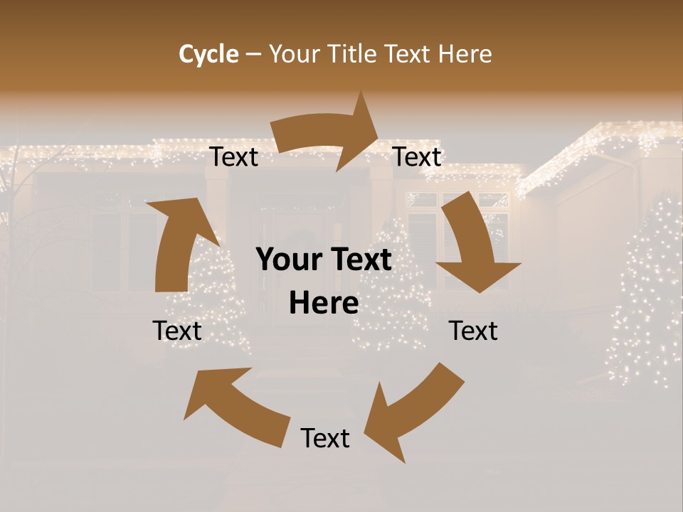 Upscale Luxury Home With Christmas Lights PowerPoint Template