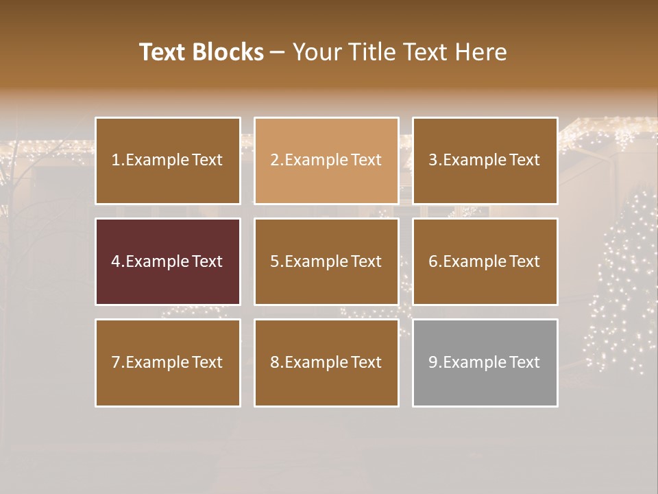 Upscale Luxury Home With Christmas Lights PowerPoint Template