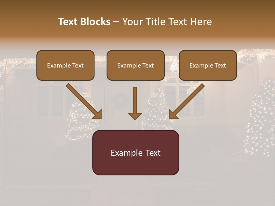 Upscale Luxury Home With Christmas Lights PowerPoint Template