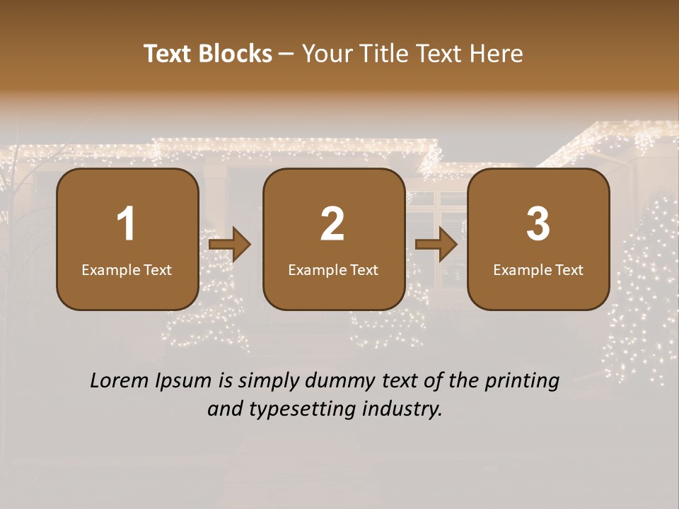 Upscale Luxury Home With Christmas Lights PowerPoint Template