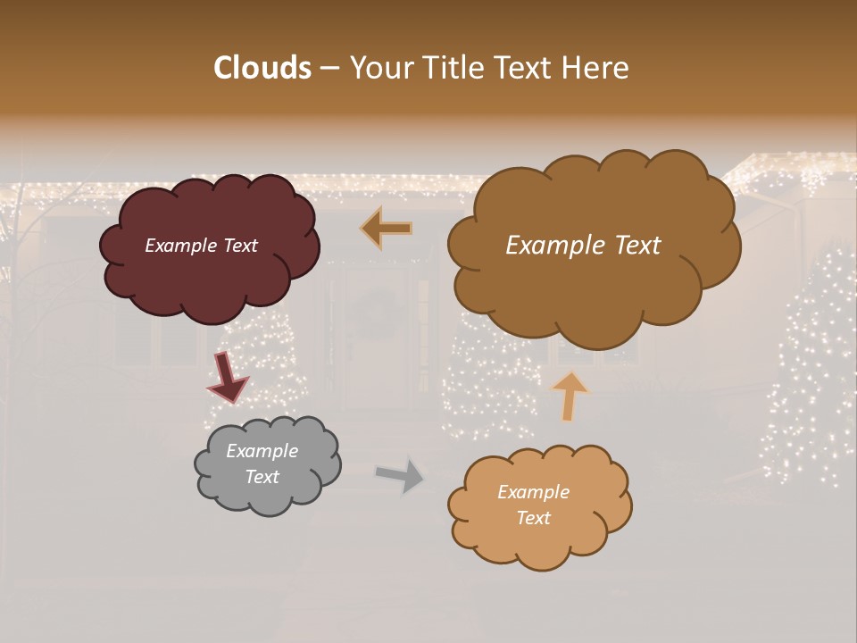 Upscale Luxury Home With Christmas Lights PowerPoint Template