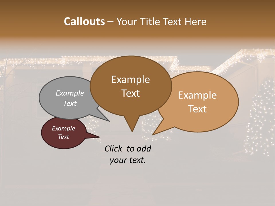 Upscale Luxury Home With Christmas Lights PowerPoint Template