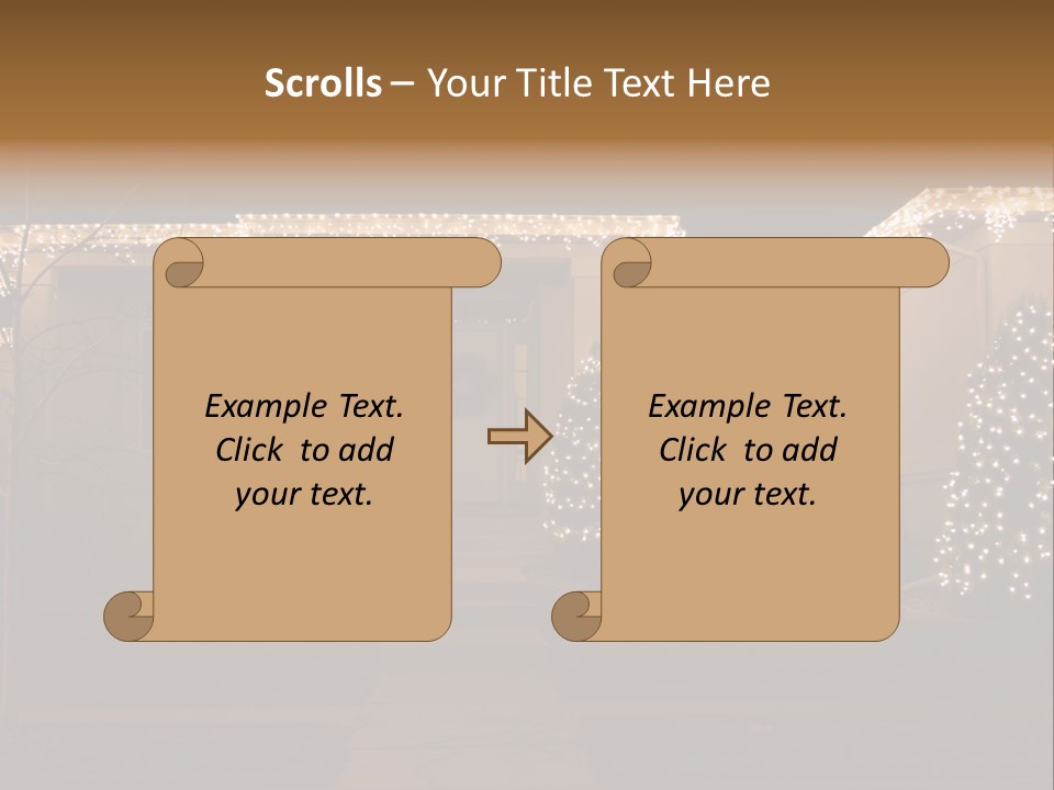 Upscale Luxury Home With Christmas Lights PowerPoint Template