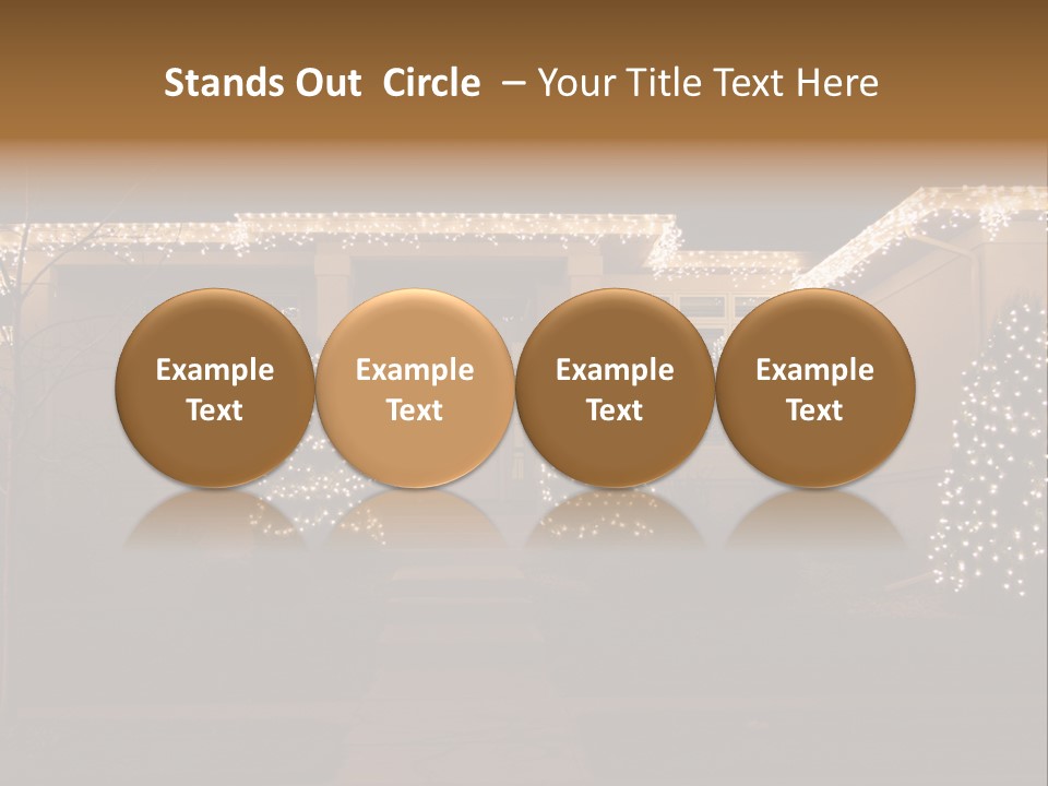 Upscale Luxury Home With Christmas Lights PowerPoint Template