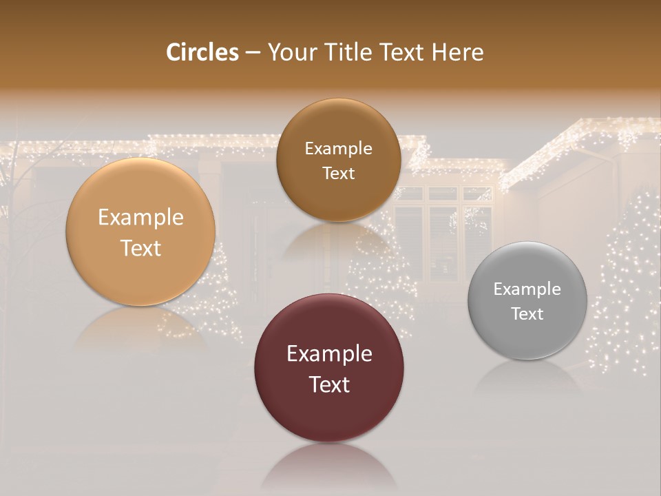 Upscale Luxury Home With Christmas Lights PowerPoint Template