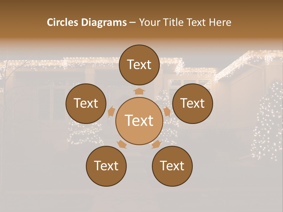 Upscale Luxury Home With Christmas Lights PowerPoint Template