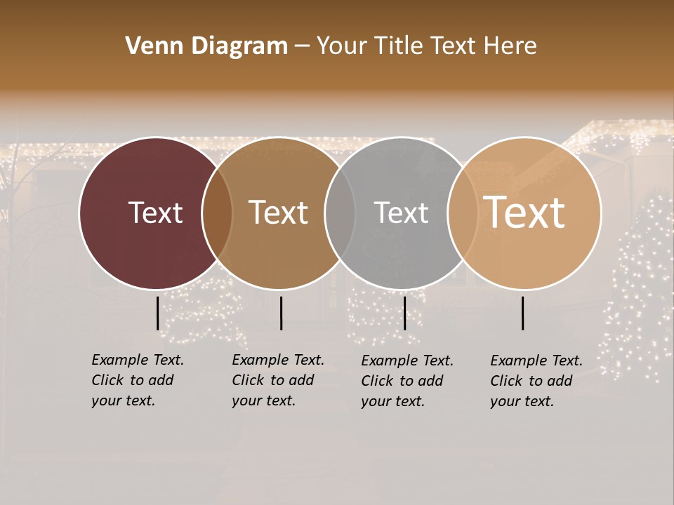 Upscale Luxury Home With Christmas Lights PowerPoint Template