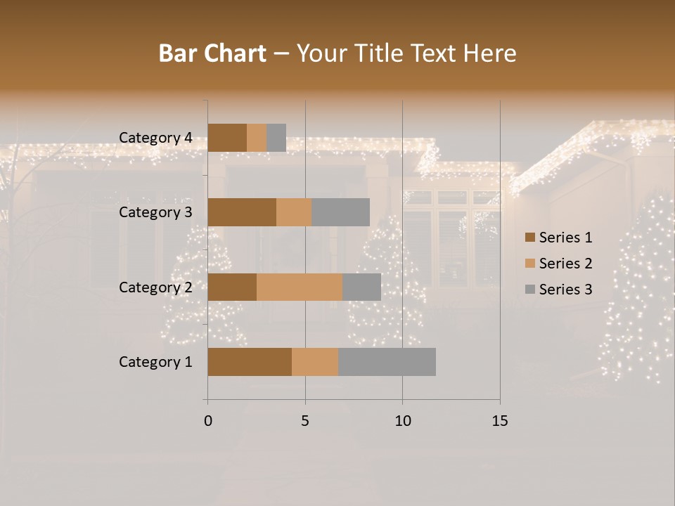 Upscale Luxury Home With Christmas Lights PowerPoint Template