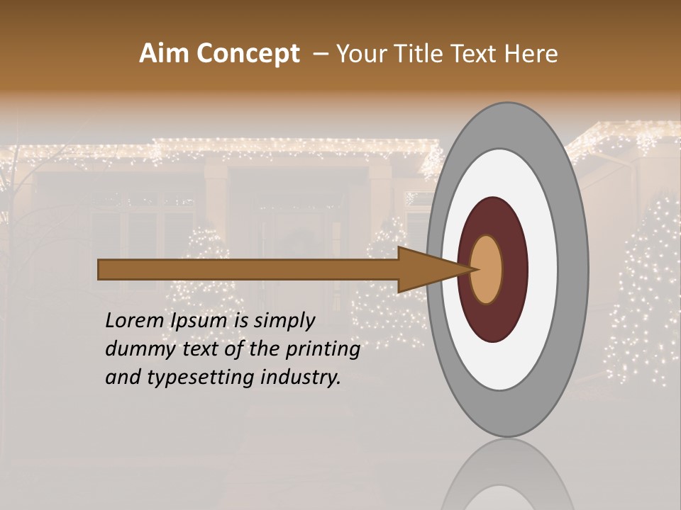 Upscale Luxury Home With Christmas Lights PowerPoint Template