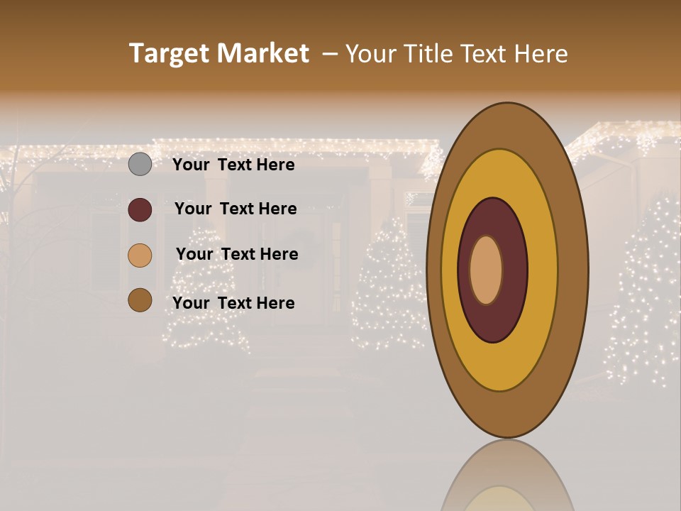 Upscale Luxury Home With Christmas Lights PowerPoint Template