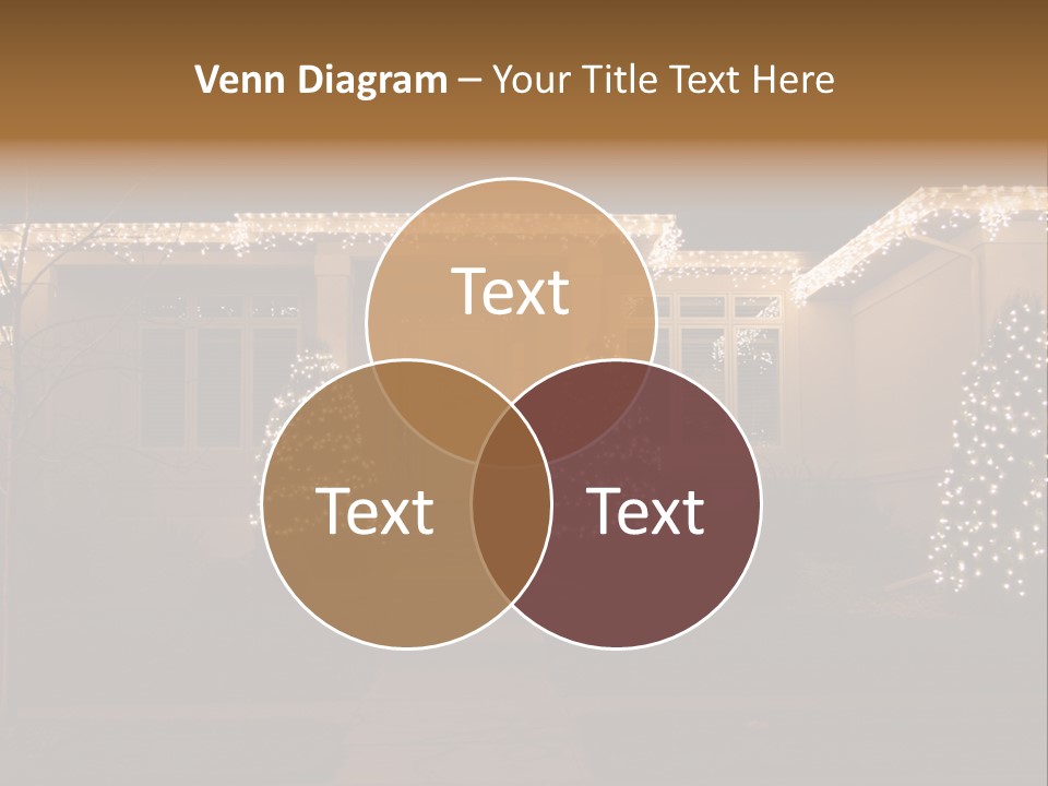 Upscale Luxury Home With Christmas Lights PowerPoint Template