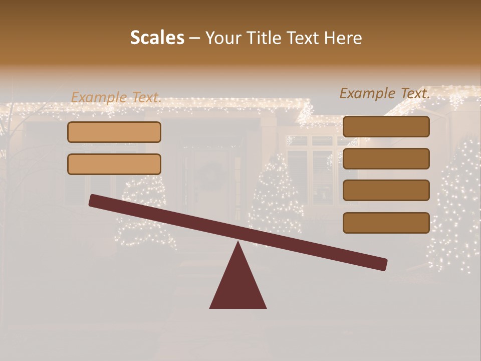 Upscale Luxury Home With Christmas Lights PowerPoint Template