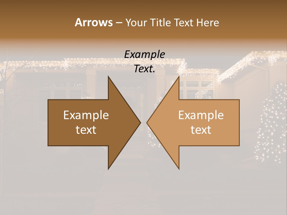 Upscale Luxury Home With Christmas Lights PowerPoint Template