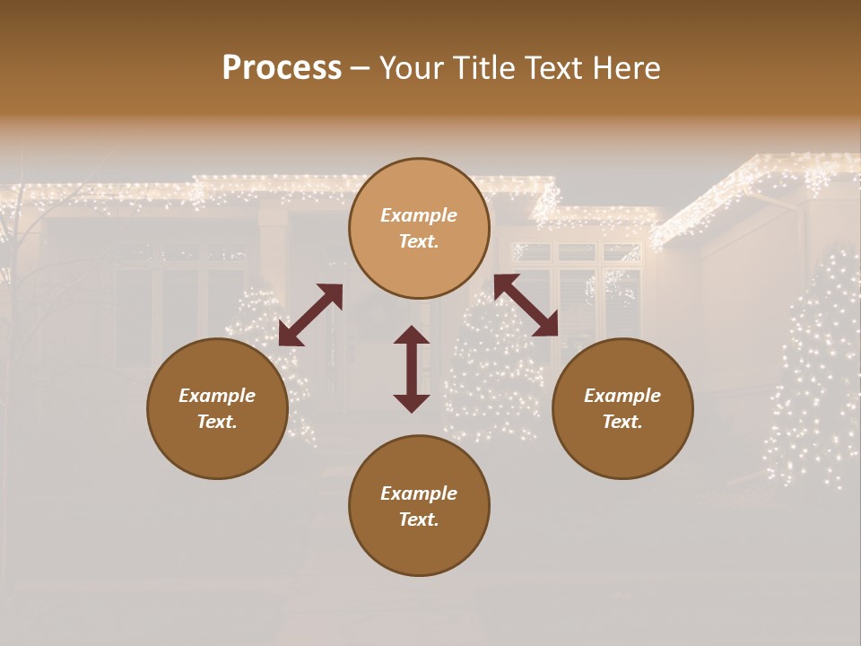 Upscale Luxury Home With Christmas Lights PowerPoint Template