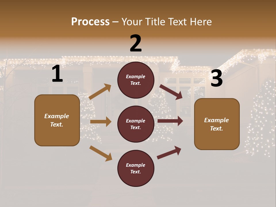 Upscale Luxury Home With Christmas Lights PowerPoint Template