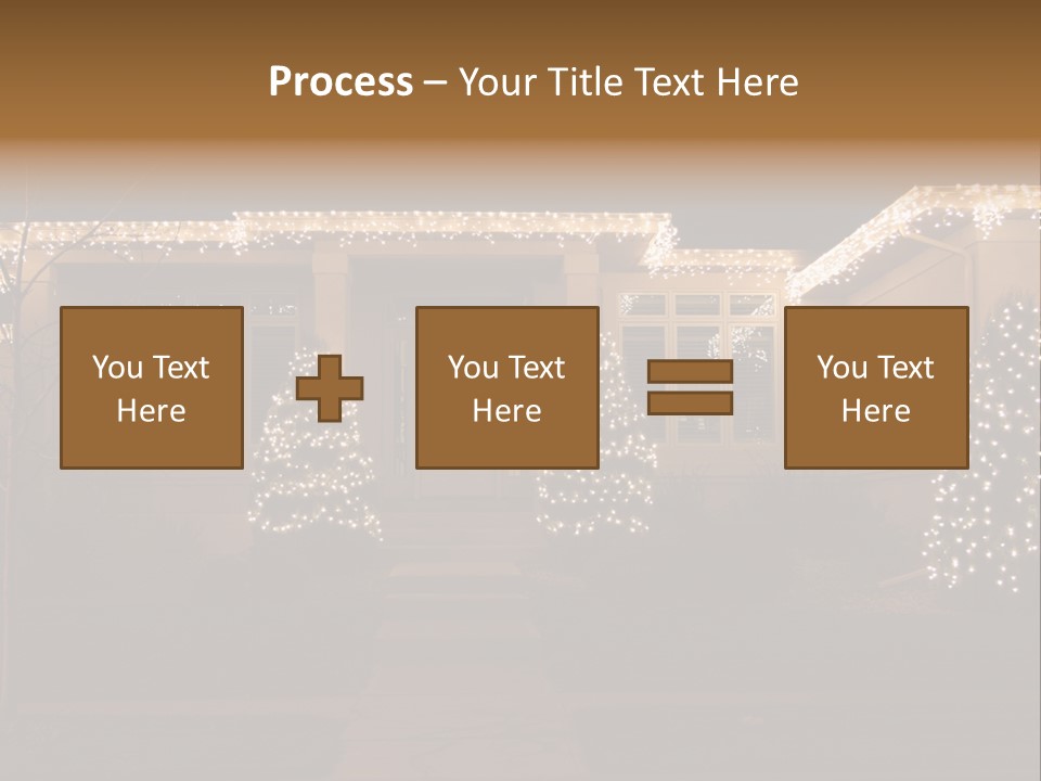 Upscale Luxury Home With Christmas Lights PowerPoint Template