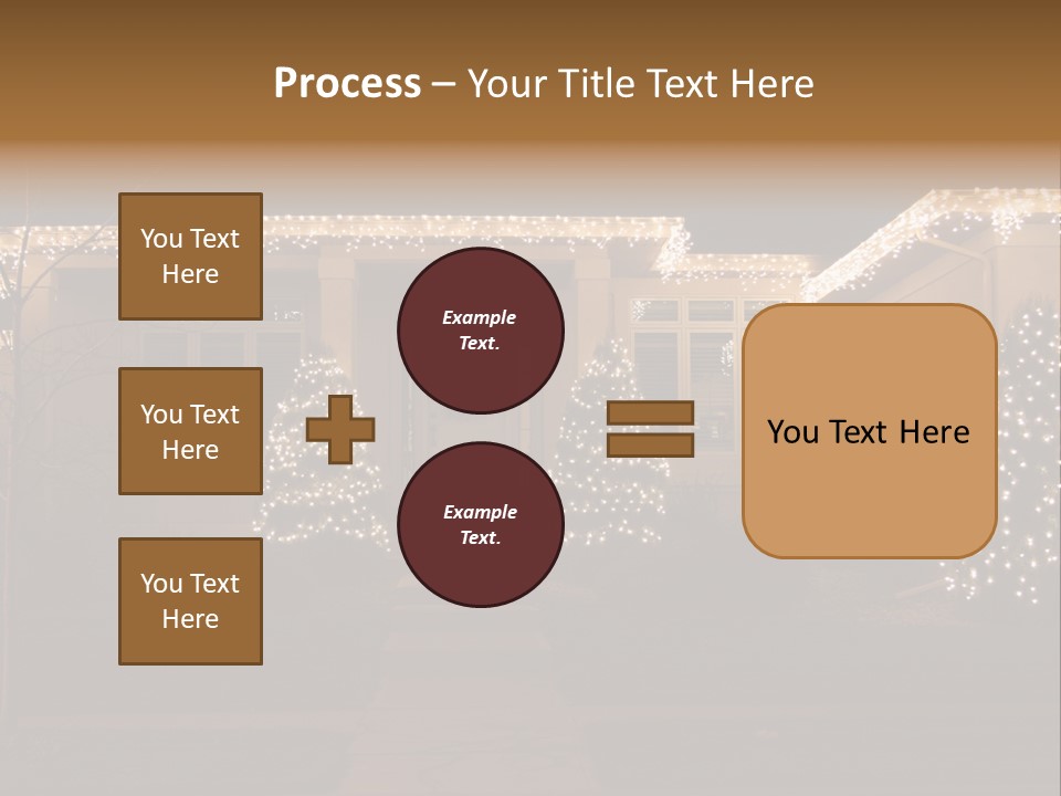 Upscale Luxury Home With Christmas Lights PowerPoint Template
