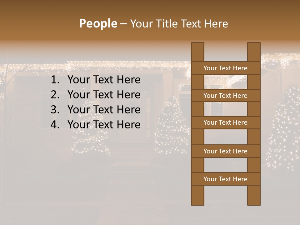 Upscale Luxury Home With Christmas Lights PowerPoint Template