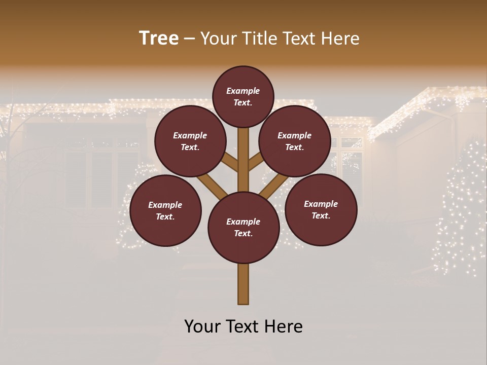 Upscale Luxury Home With Christmas Lights PowerPoint Template