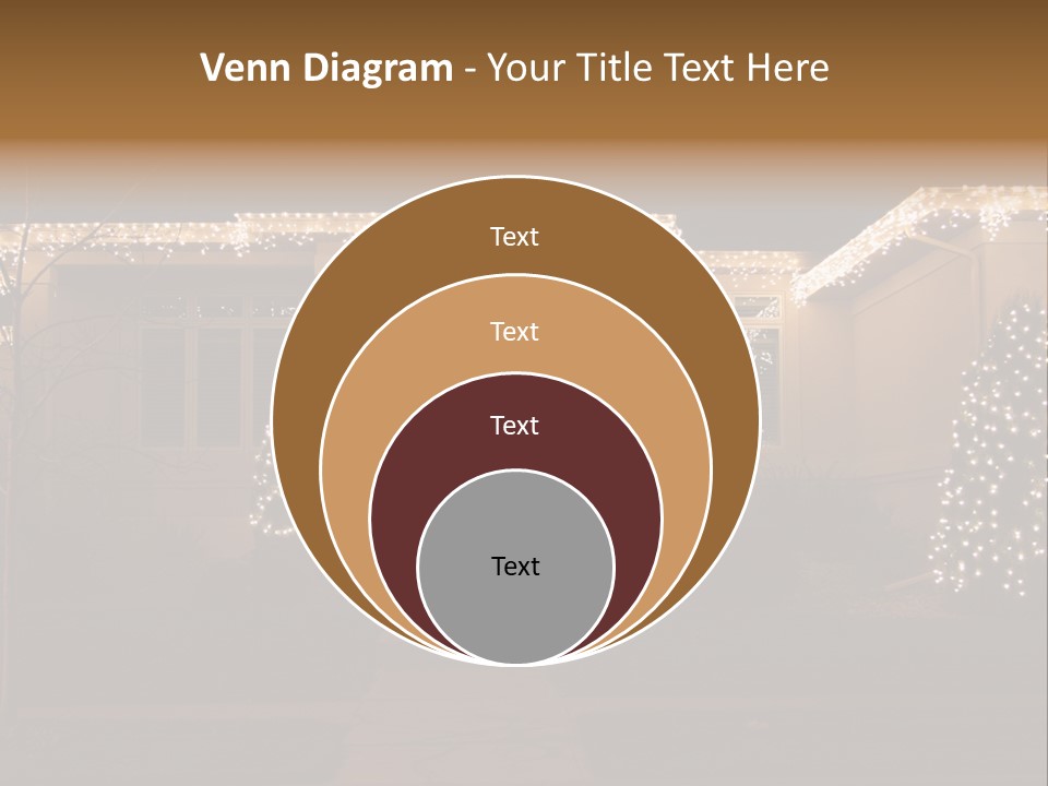 Upscale Luxury Home With Christmas Lights PowerPoint Template