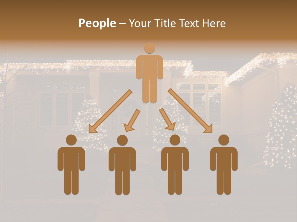 Upscale Luxury Home With Christmas Lights PowerPoint Template