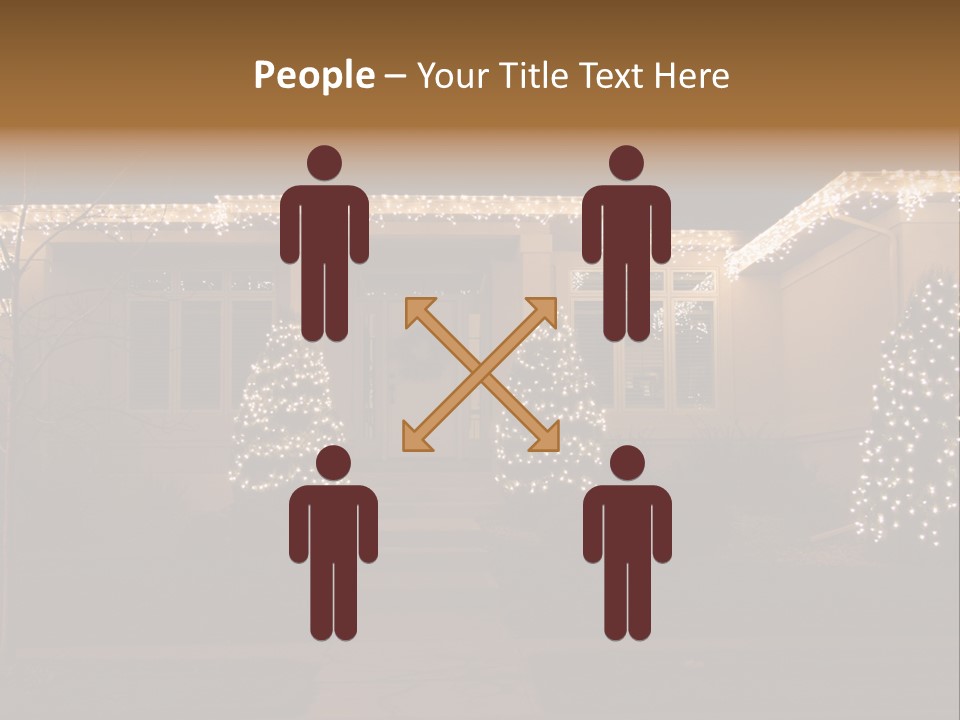 Upscale Luxury Home With Christmas Lights PowerPoint Template
