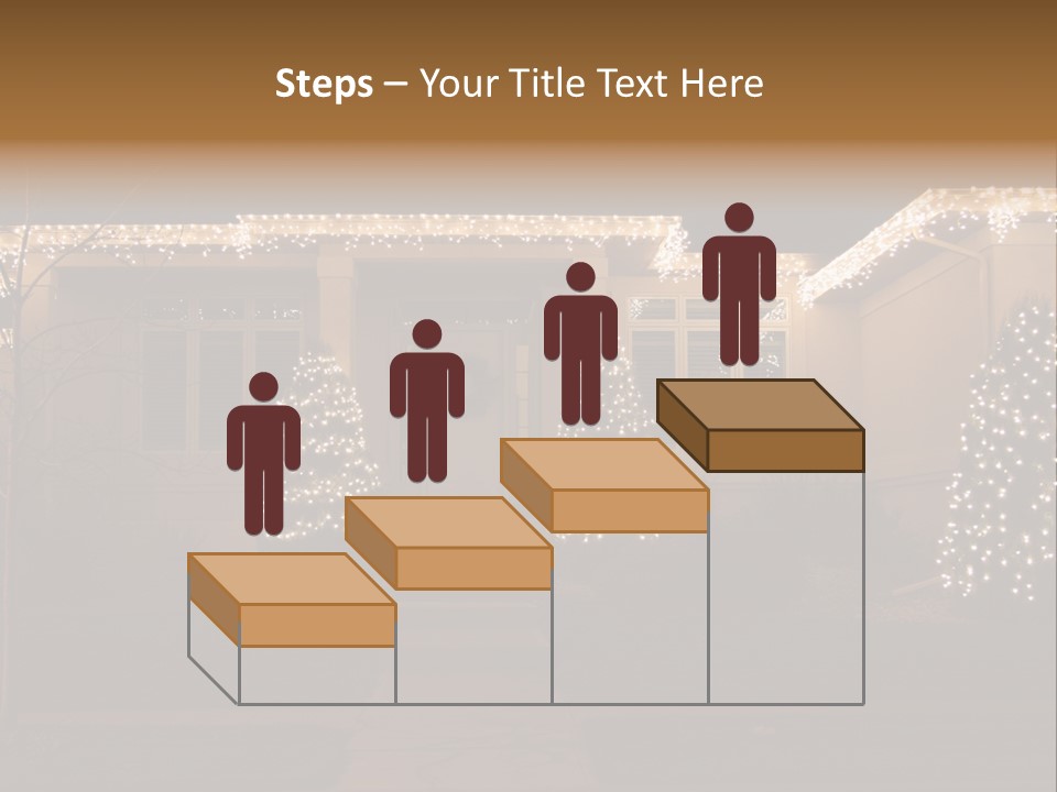 Upscale Luxury Home With Christmas Lights PowerPoint Template