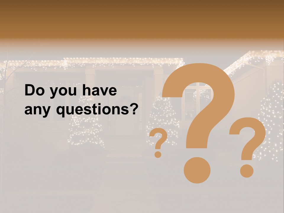 Upscale Luxury Home With Christmas Lights PowerPoint Template