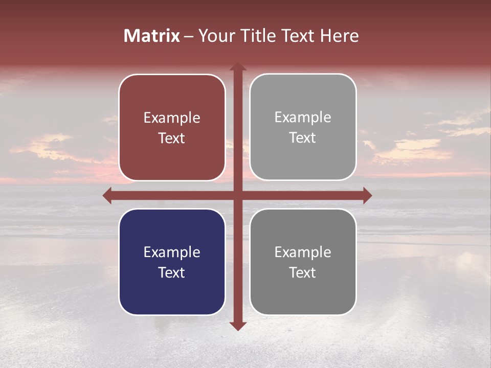 Young Female With A Surfboard Watching A Colorful Sunset. PowerPoint Template