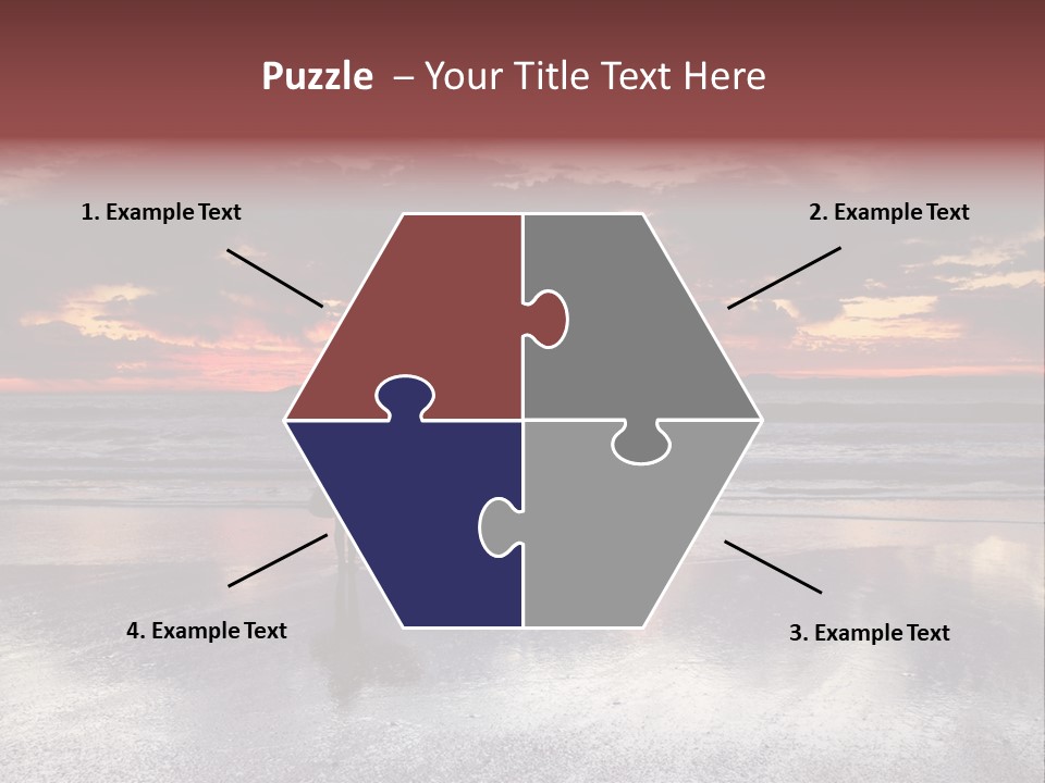 Young Female With A Surfboard Watching A Colorful Sunset. PowerPoint Template