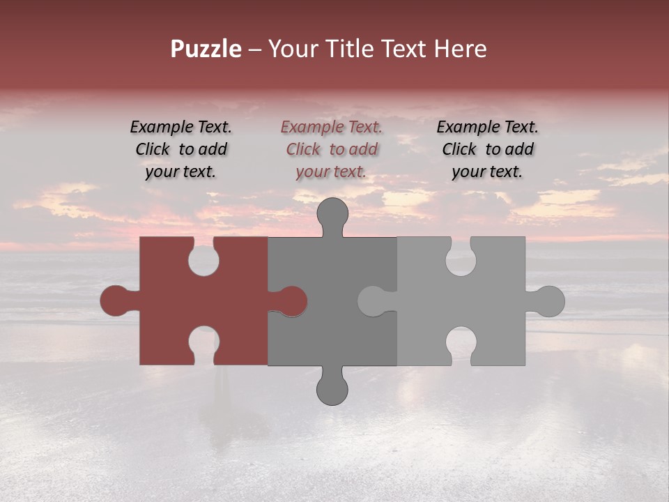 Young Female With A Surfboard Watching A Colorful Sunset. PowerPoint Template