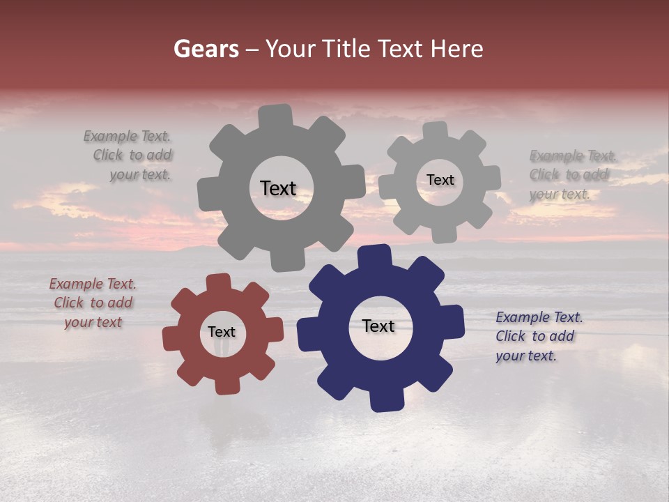 Young Female With A Surfboard Watching A Colorful Sunset. PowerPoint Template