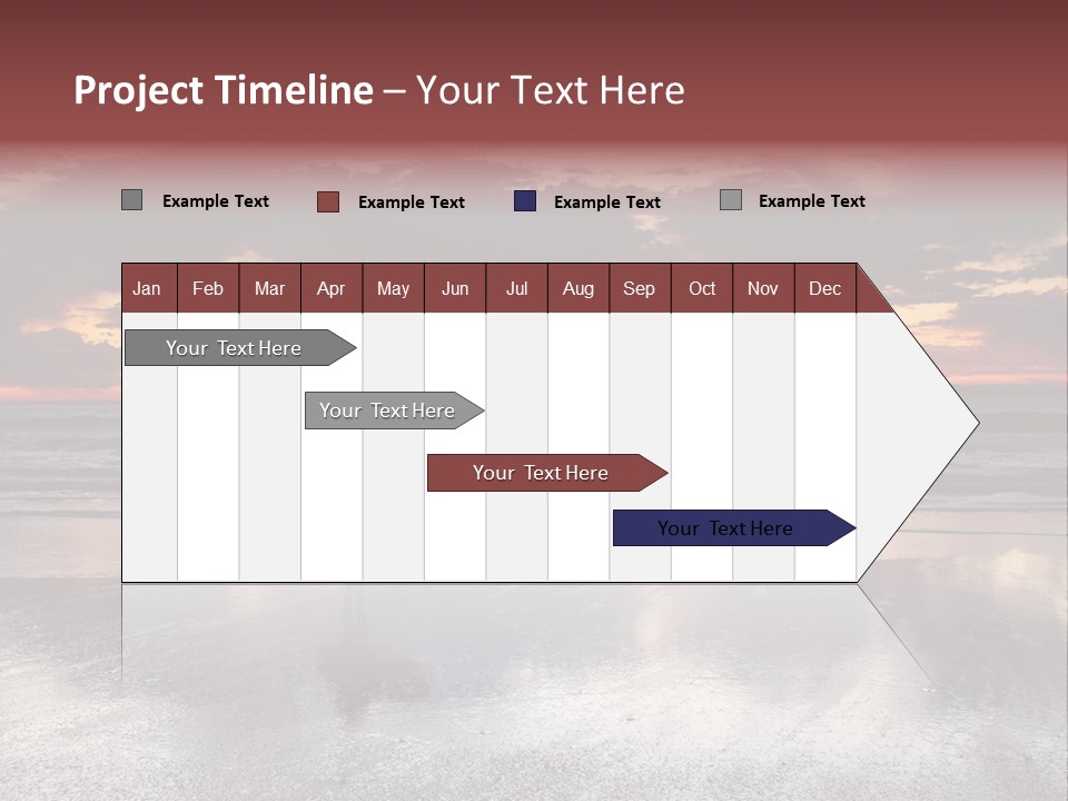 Young Female With A Surfboard Watching A Colorful Sunset. PowerPoint Template