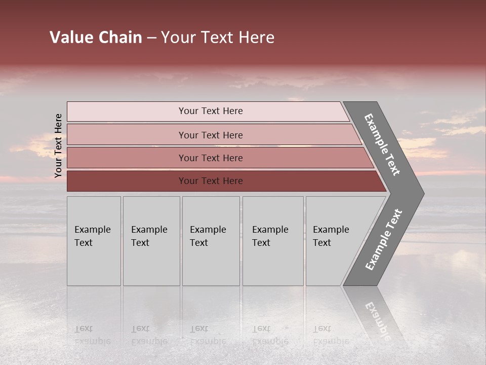 Young Female With A Surfboard Watching A Colorful Sunset. PowerPoint Template