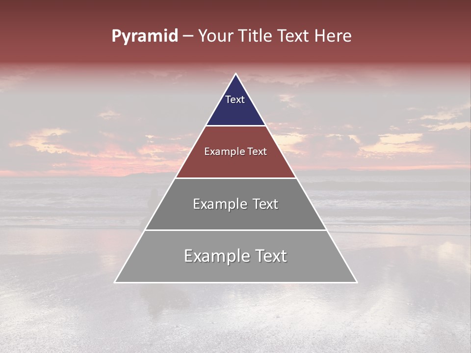 Young Female With A Surfboard Watching A Colorful Sunset. PowerPoint Template