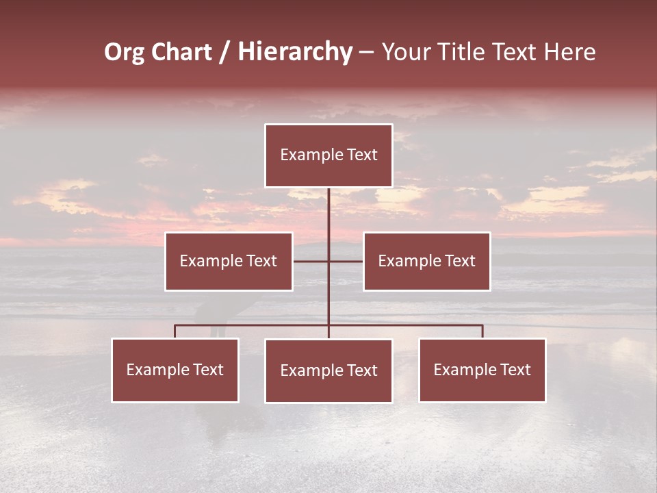 Young Female With A Surfboard Watching A Colorful Sunset. PowerPoint Template