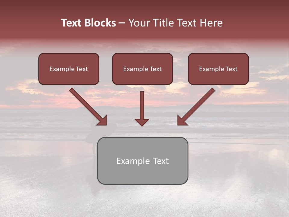 Young Female With A Surfboard Watching A Colorful Sunset. PowerPoint Template