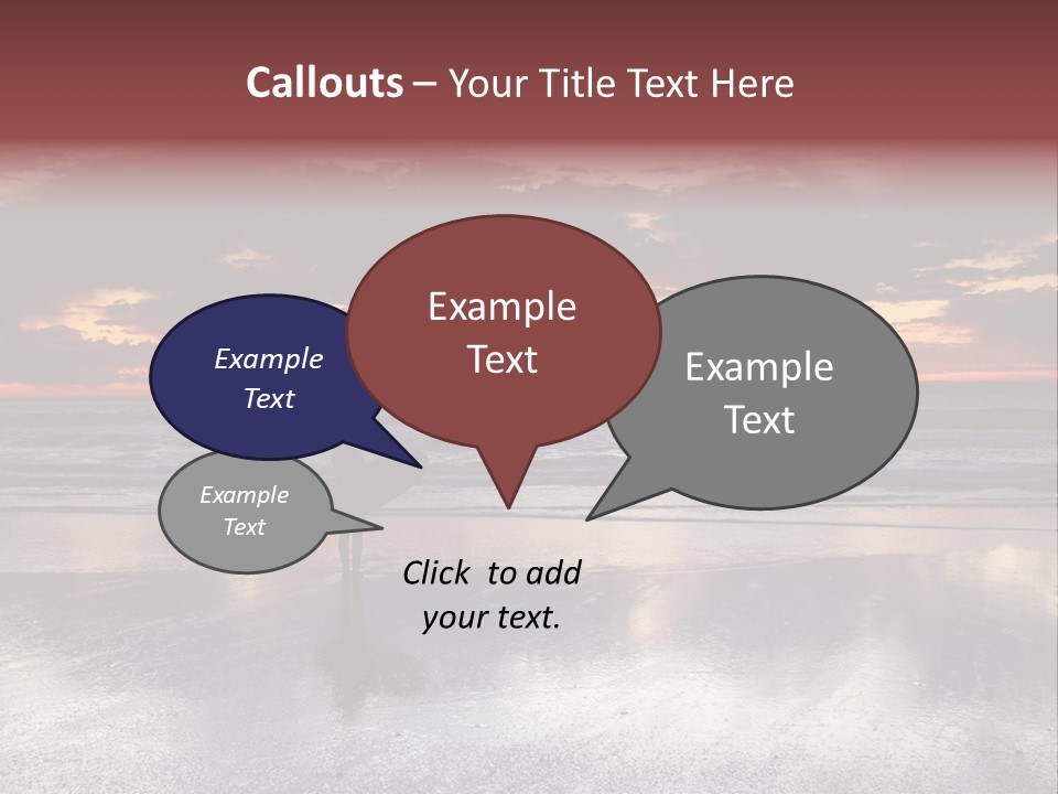 Young Female With A Surfboard Watching A Colorful Sunset. PowerPoint Template