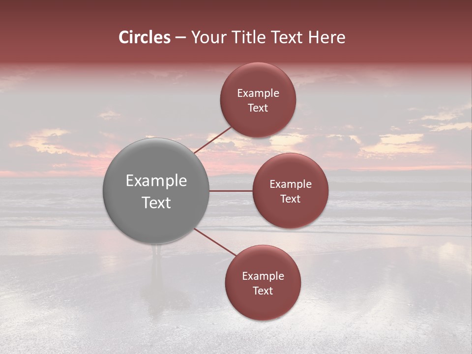 Young Female With A Surfboard Watching A Colorful Sunset. PowerPoint Template