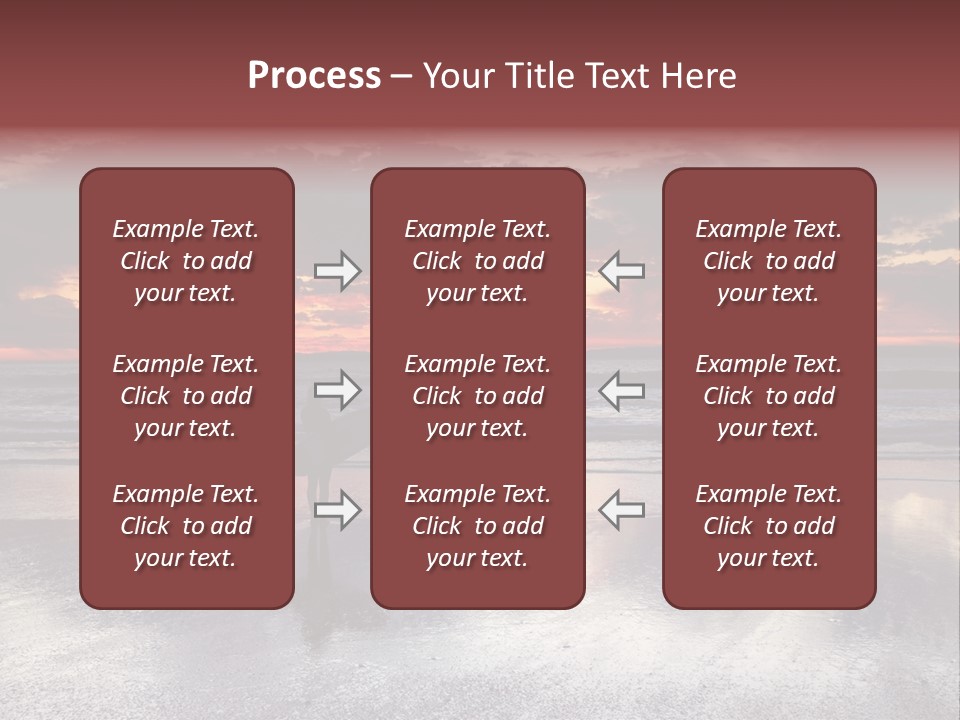 Young Female With A Surfboard Watching A Colorful Sunset. PowerPoint Template