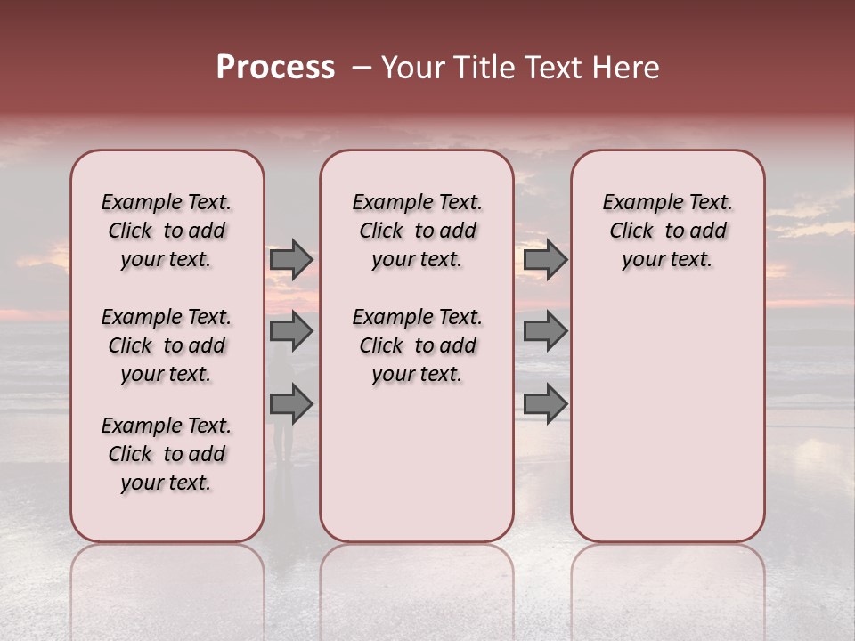 Young Female With A Surfboard Watching A Colorful Sunset. PowerPoint Template
