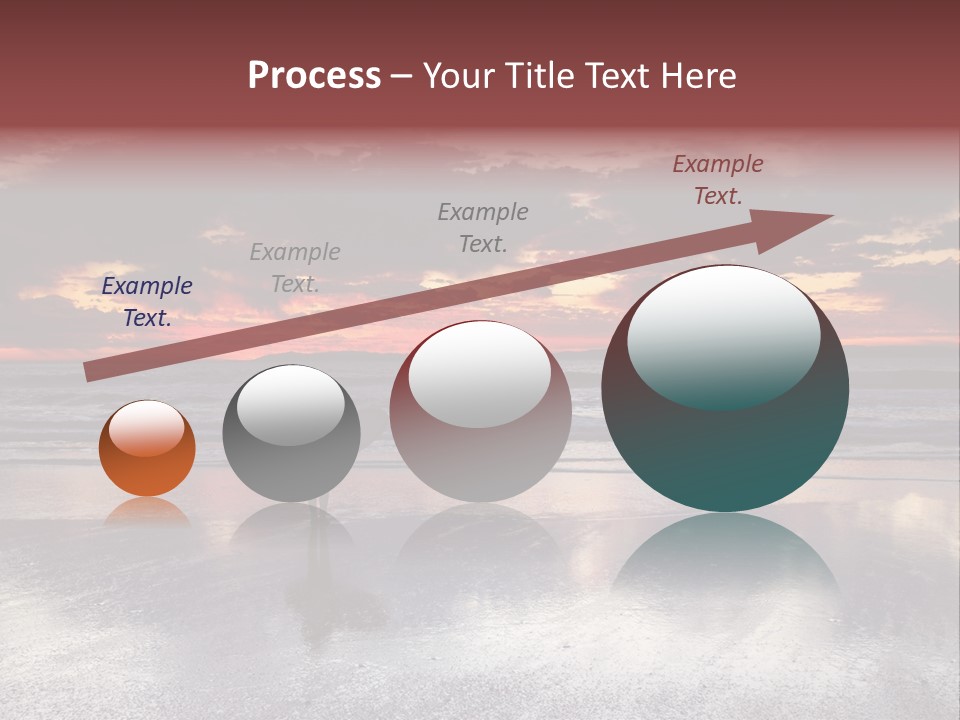 Young Female With A Surfboard Watching A Colorful Sunset. PowerPoint Template