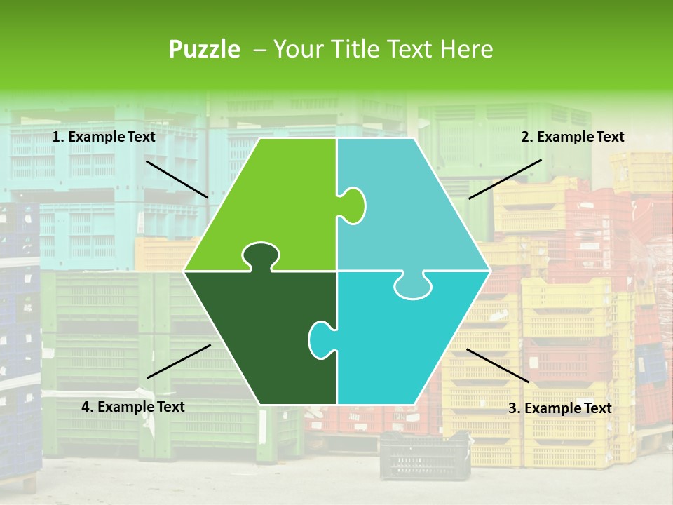 Coloured Stacks Of Fruits And Vegetable Crates In A Storehouse PowerPoint Template