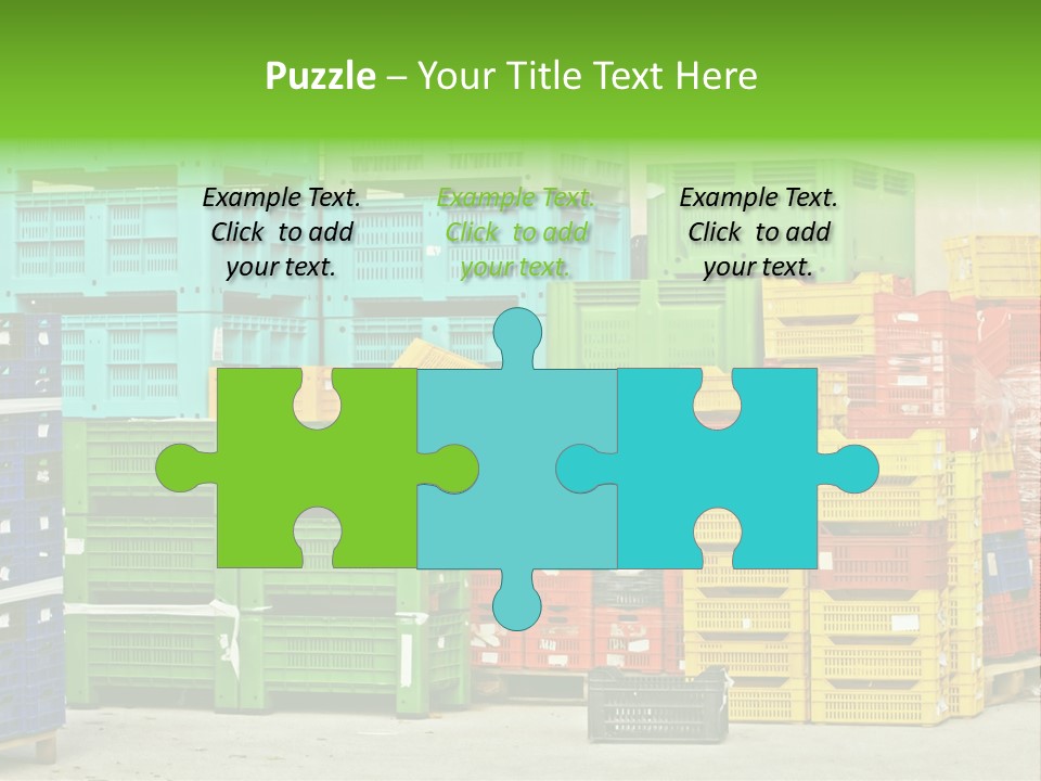 Coloured Stacks Of Fruits And Vegetable Crates In A Storehouse PowerPoint Template