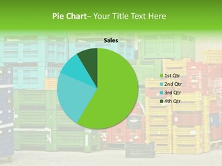 Coloured Stacks Of Fruits And Vegetable Crates In A Storehouse PowerPoint Template