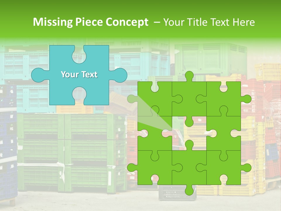 Coloured Stacks Of Fruits And Vegetable Crates In A Storehouse PowerPoint Template