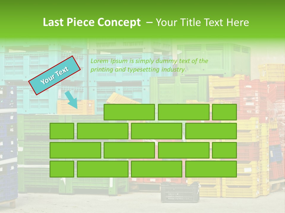 Coloured Stacks Of Fruits And Vegetable Crates In A Storehouse PowerPoint Template