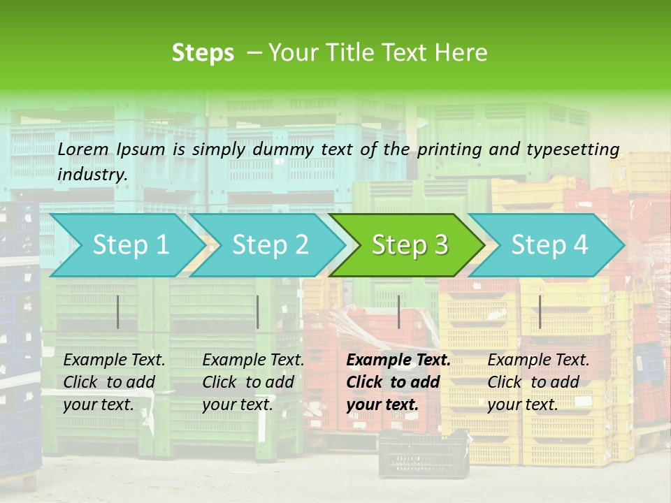 Coloured Stacks Of Fruits And Vegetable Crates In A Storehouse PowerPoint Template
